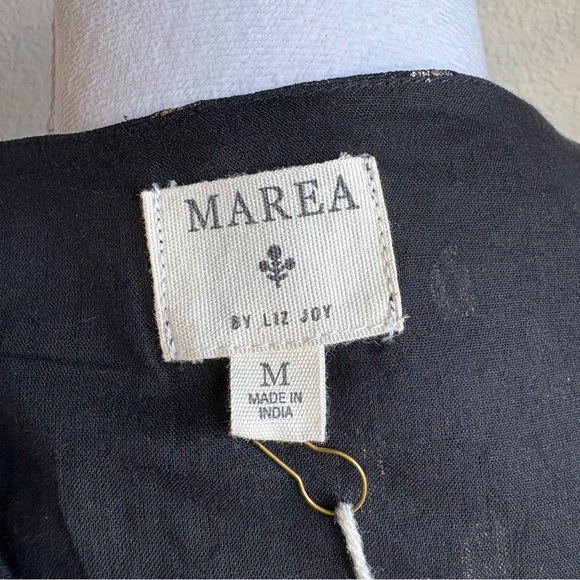 NWT Marea by Liz Joy Mary Top in Black Gold Dot M - Picture 5 of 7